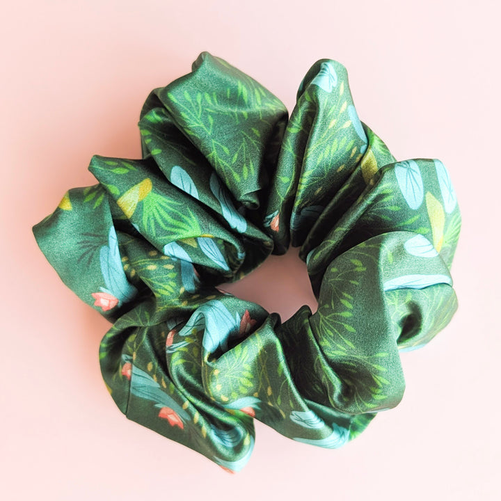 Green goodness silk scrunchie