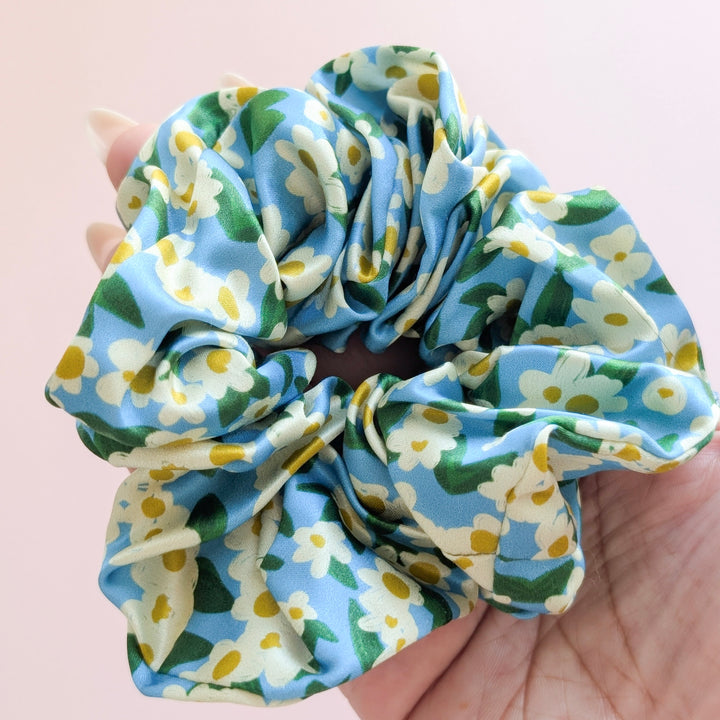 Blue haze silk scrunchie