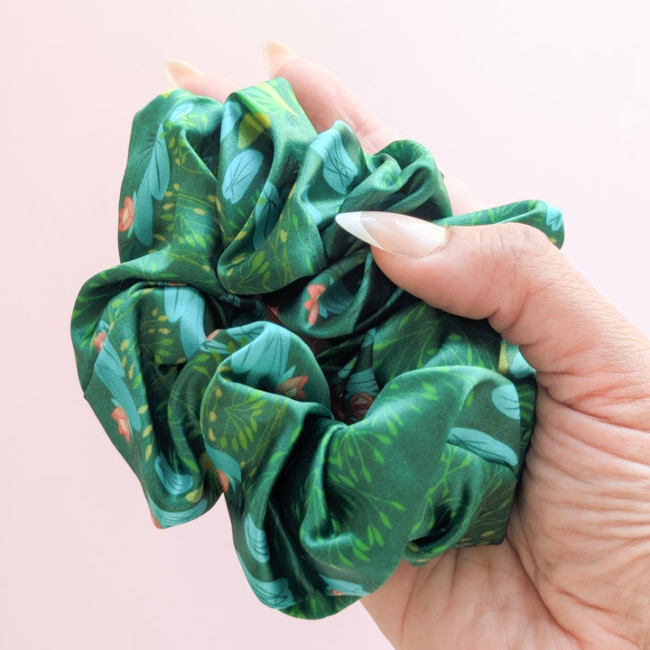 Green goodness silk scrunchie