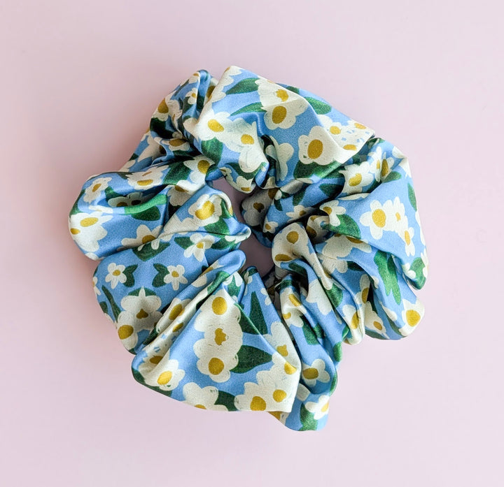 Blue haze silk scrunchie