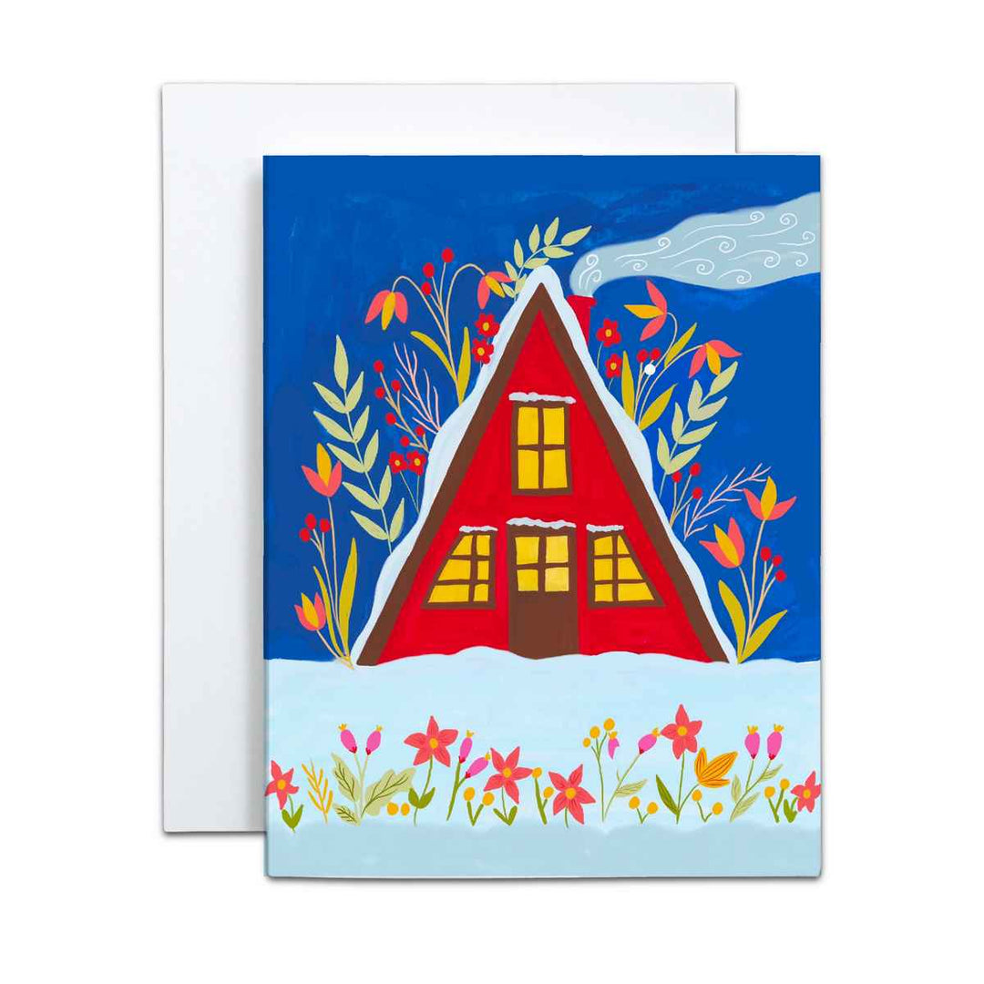 Winter cabin card