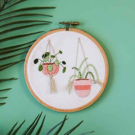 hanging plants embroidery Hanging plants – Nabeela Rumi
