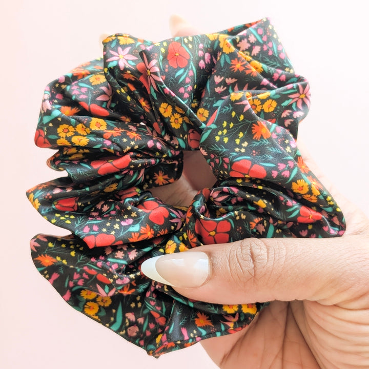Mocha mist silk scrunchie