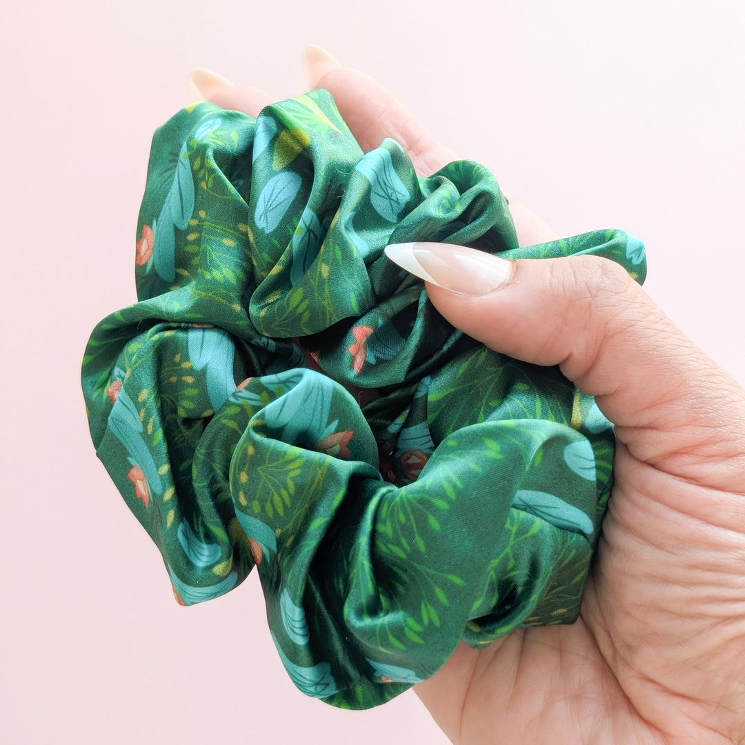 Green goodness silk scrunchie