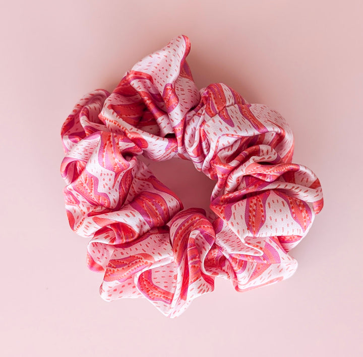 Blush Bloom silk scrunchie