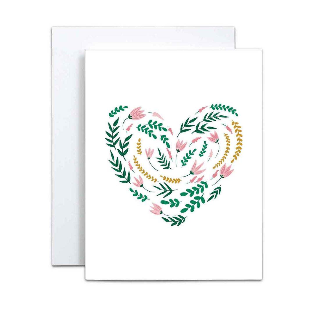 Blooming heart greeting card