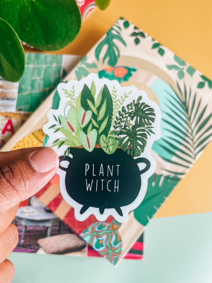 Plant witch sticker