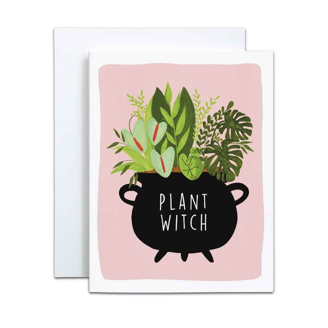 Plant witch greeting card