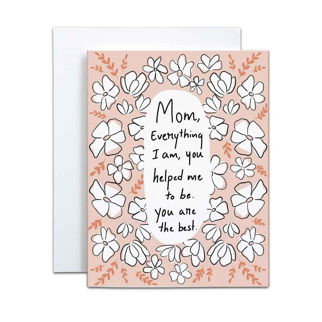 Pink florals greeting card for mom