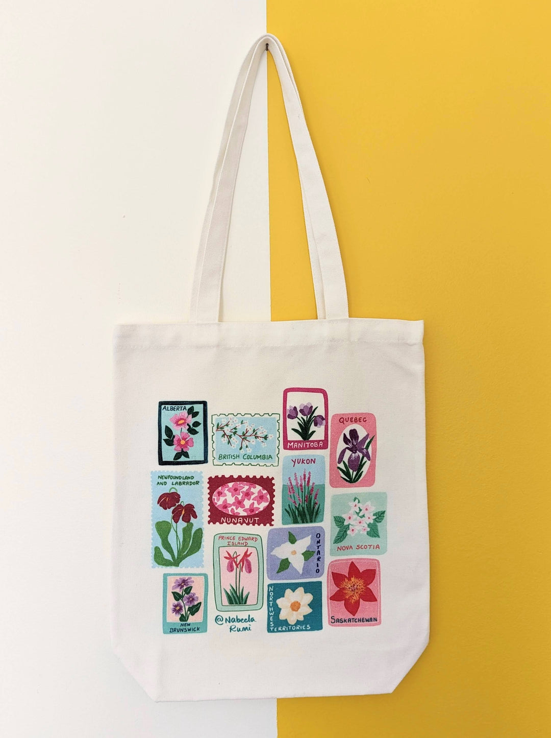 Canadian provincial flowers tote bag
