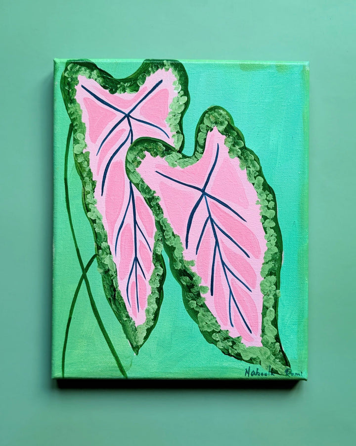 Caladium Bicolor Plant Original Painting