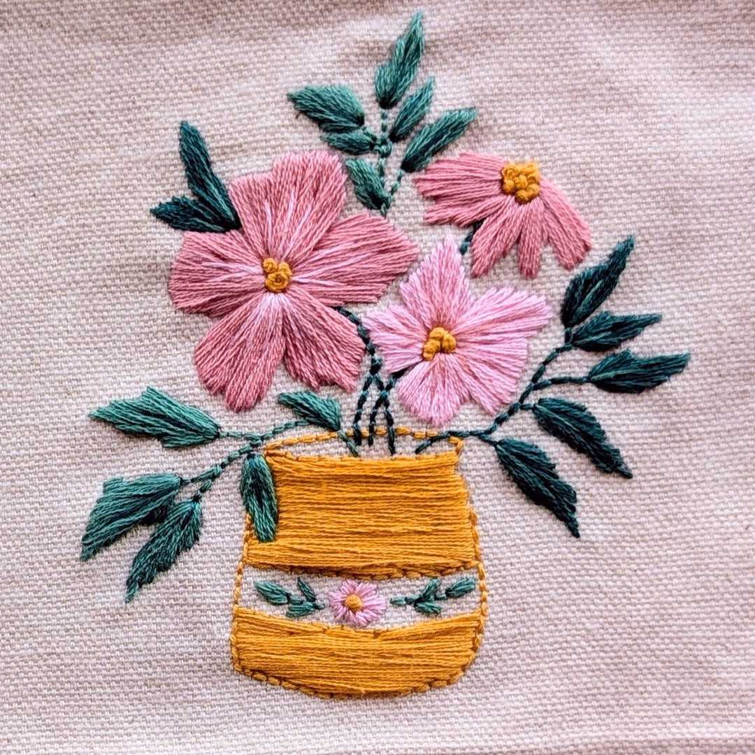 Pink Flowers Pouch Kit