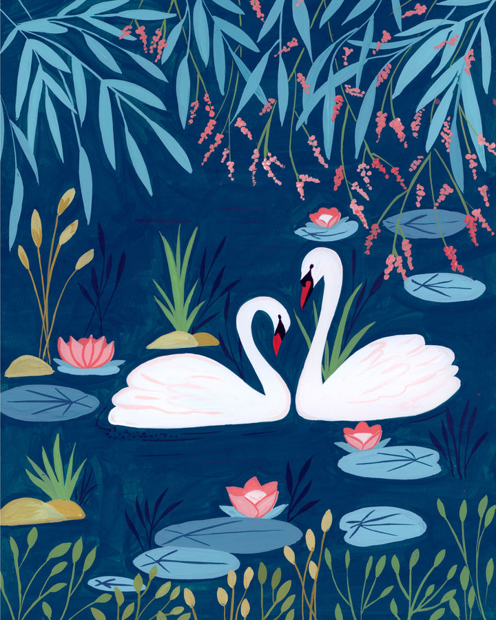 Swan Love - Blue