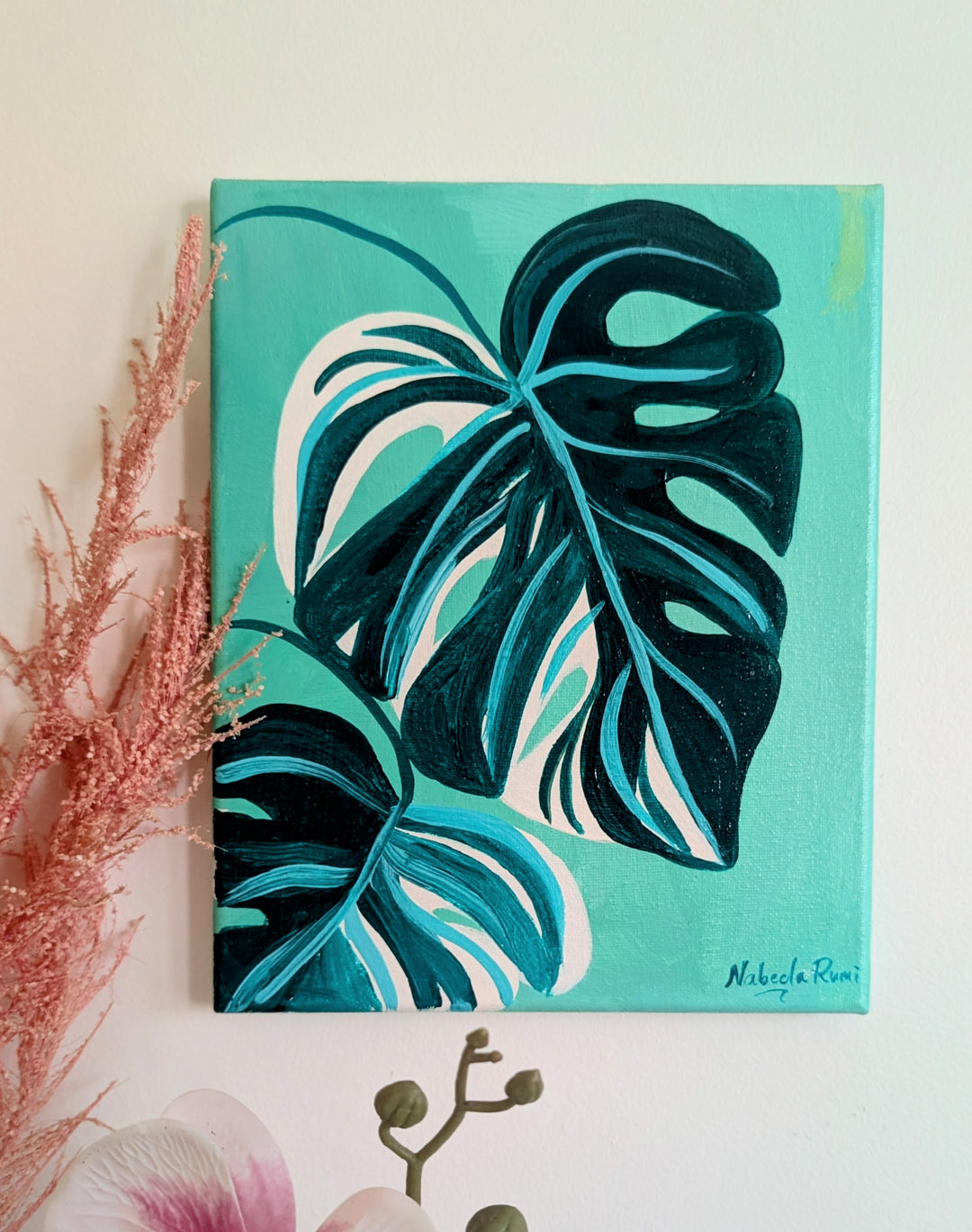 Monstera Albino original painting