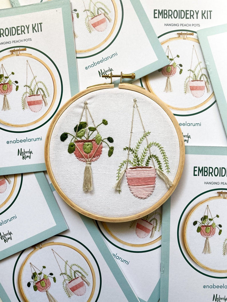 Hanging plants- Embroidery Kit - Nabeela Rumi