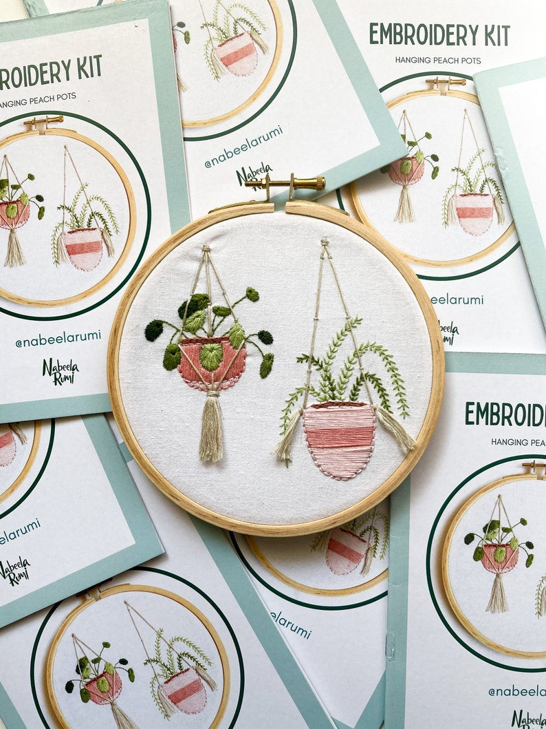 embroidery hanging plants Hanging plants – Nabeela Rumi
