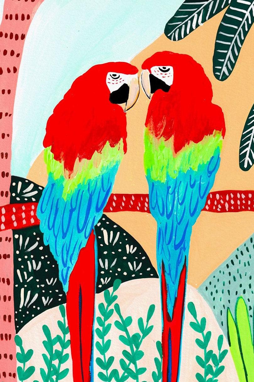 Love Birds- Scarlet Macaw - Nabeela Rumi