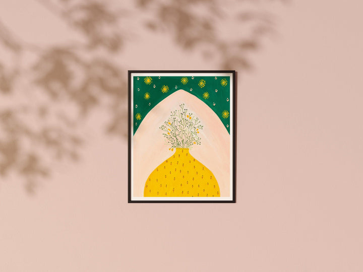 Ethnic Yellow Vase - Nabeela Rumi