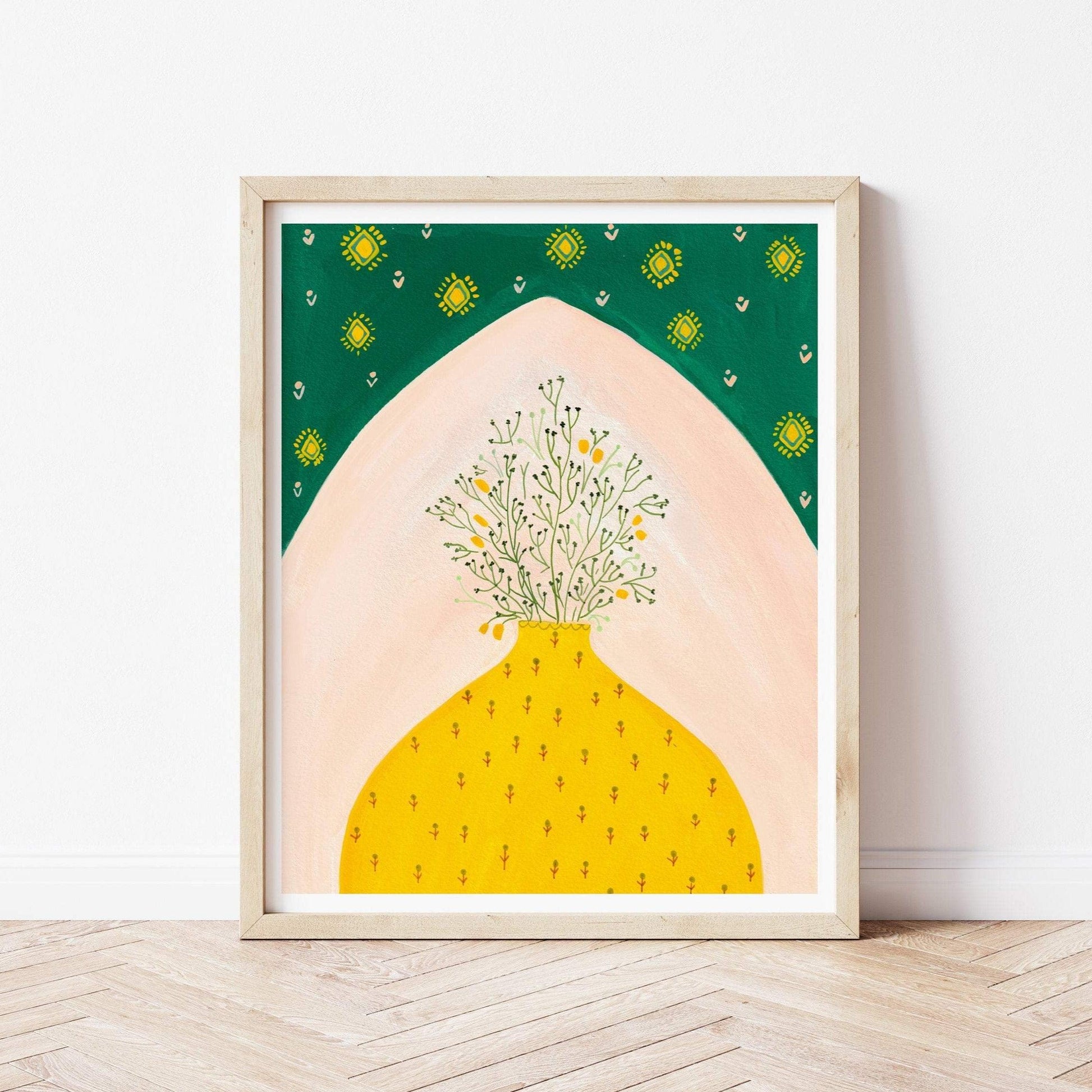 Ethnic Yellow Vase - Nabeela Rumi