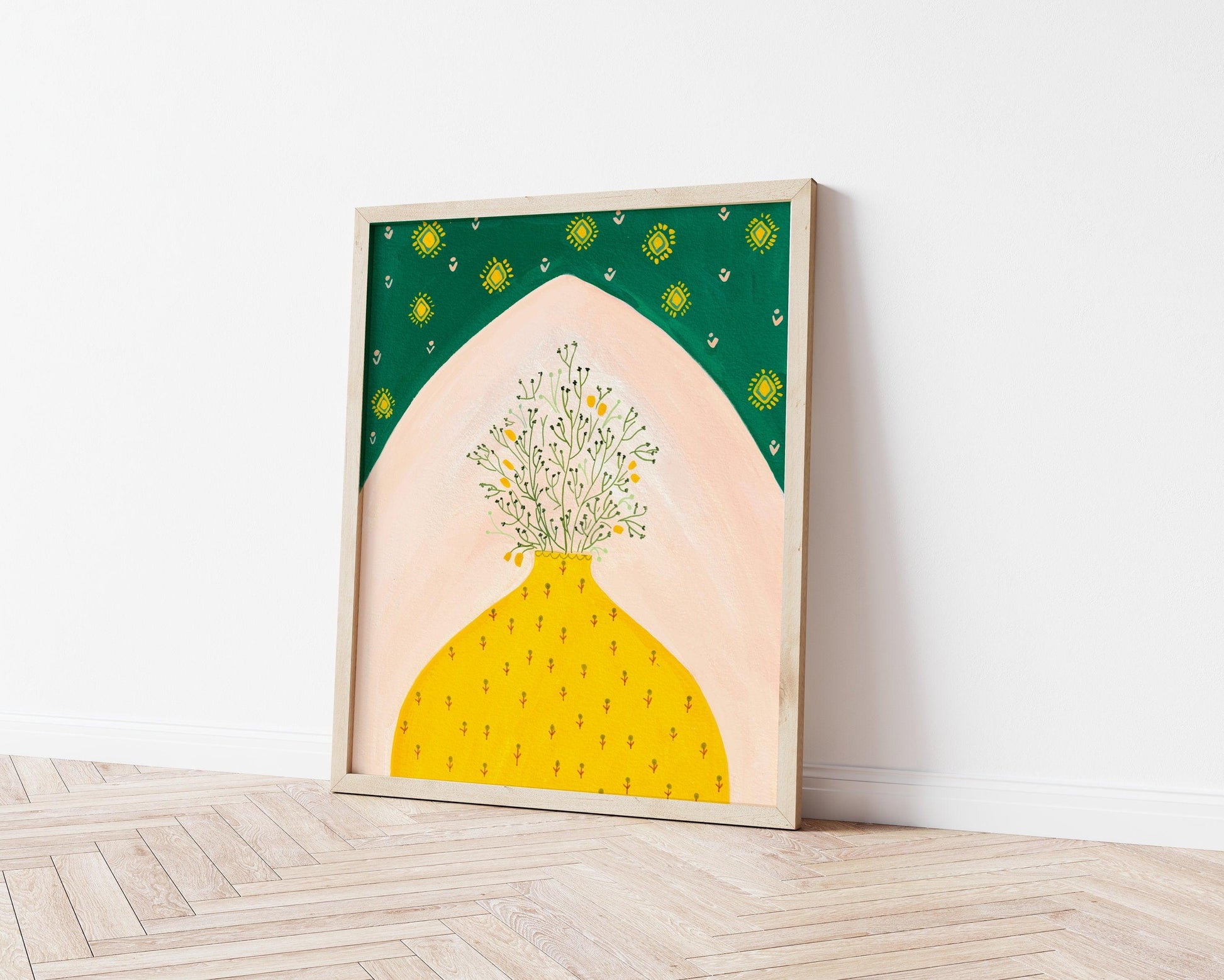 Ethnic Yellow Vase - Nabeela Rumi