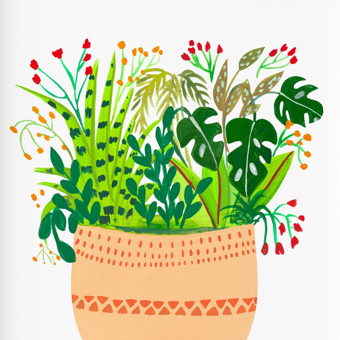 Tribal Peach Plants - Nabeela Rumi